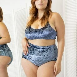 All Pole Wear Lunalae Delphine Top - Gunmetal Velvet