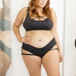 Most Loved Lunalae Lure You Low-Rise Garter Shorts - Black