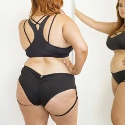 Most Loved Lunalae Lure You Low-Rise Garter Shorts - Black