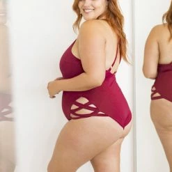 All Pole Wear Lunalae Yoncé Bodysuit - Wine