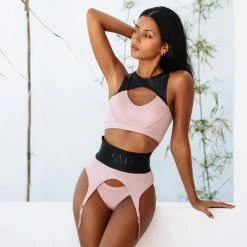 Creatures Of XIX Snatched Garter Bottoms - Pink Back In Stock