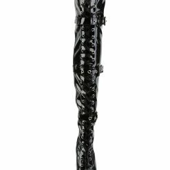 Shoes Pleaser USA Adore-3028 7inch Thigh High Pleaser Boots - Patent Black