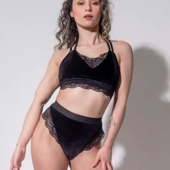 All Pole Wear Sorte Velvet Adore Shorts - Black