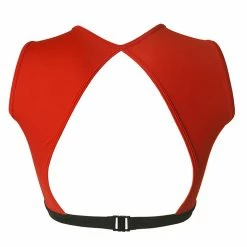 Hamade Activewear Eyelet High Neck Top - Scarlet/Black All Pole Wear