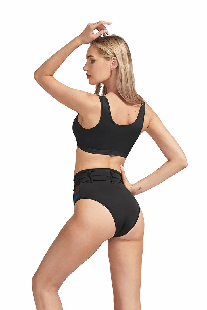 Hamade Activewear High Waisted Buckle Bottoms - Black