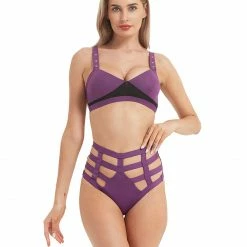 All Pole Wear Hamade Activewear Caged Bottoms - Violet