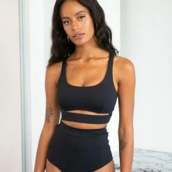 All Pole Wear Lunalae Aliza Scoop Neck Top - Recycled Black