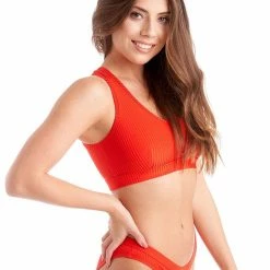 Bandurska Anemone Top - Ribbed Red All Pole Wear