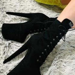 Hella Heels BabyDoll 8inch Boots - Black Back In Stock