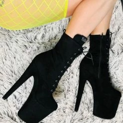 Hella Heels BabyDoll 8inch Boots - Black Back In Stock