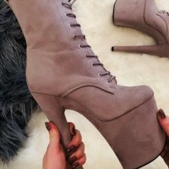 Hella Heels BabyDoll 8inch Boots - Lilac Mink