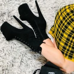 Hella Heels BabyDoll 8inch Boots - Black Back In Stock