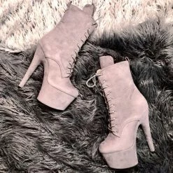 Shoes Hella Heels BabyDoll 7inch Boots - Light Grey