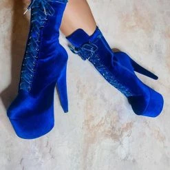 Shoes Hella Heels BabyDoll Velvet 7inch Boots - King Pin