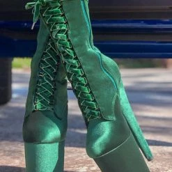 Hella Heels BabyDoll Velvet 8inch Boots - NY Gangster Shoes