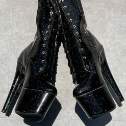 Hella Heels The Glitterati 7inch Boots - Sin City Back In Stock