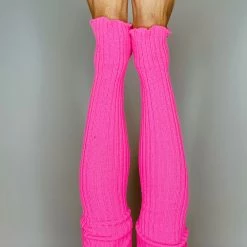 Pole Junkie Thigh High Legwarmers - Neon Pink Accessories