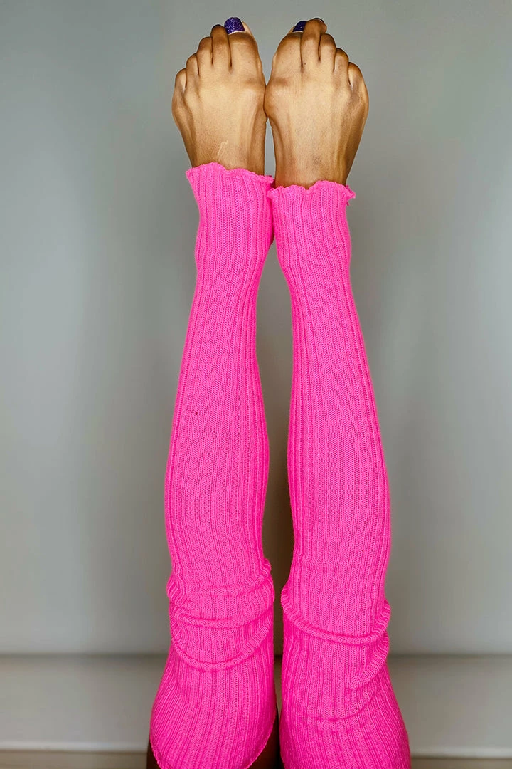 Pole Junkie Thigh High Legwarmers - Neon Pink Accessories
