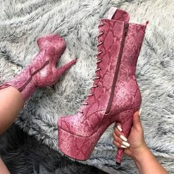 Shoes Hella Heels Candy Cobra Boots - 7inch