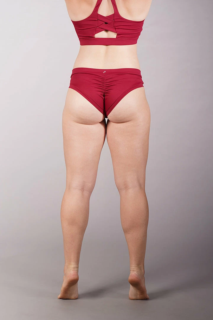 Off The Pole Classic Scrunch Shorts - Wine All Pole Wear