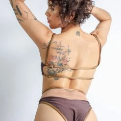 All Pole Wear Rolling Vento Reversible Selva Top - Beige Leopard/Chocolate