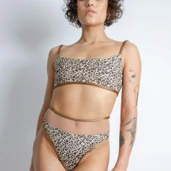 All Pole Wear Rolling Vento Reversible Selva Top - Beige Leopard/Chocolate