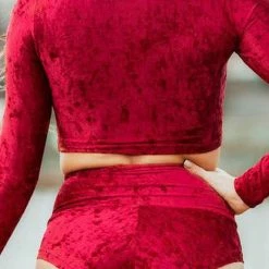 Dragonfly Pavi Crop Top - Velvet Red All Pole Wear
