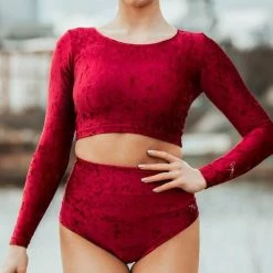 Dragonfly Pavi Crop Top - Velvet Red All Pole Wear