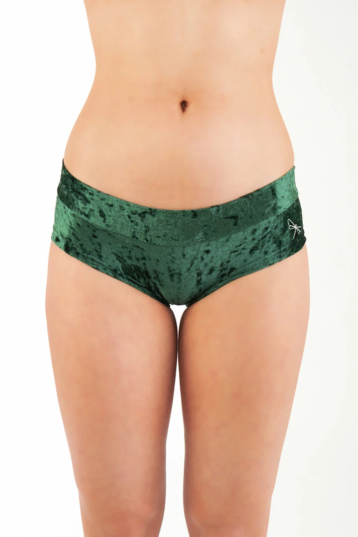 Dragonfly Hot Pants - Velvet Emerald All Pole Wear