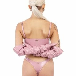 Naughty Thoughts Sinner Vinyl Opera Gloves - Pink