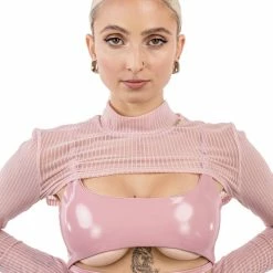 Naughty Thoughts XXX Rated See Through Shrug - Pink