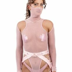 All Pole Wear Naughty Thoughts XXX Rated See Through Bodysuit - Pink