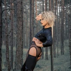 Back In Stock Paradise Chick Superhero Series Sticky Garter Leggings - Black Leopard