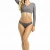 Poledancerka Long-Sleeve Ballerina Top - Grey