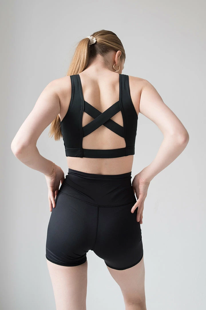 Pole Addict Cross Back Top - Black All Pole Wear