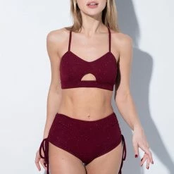 All Pole Wear RAD Glitter Side String Shorts - Red