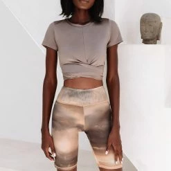 All Pole Wear Creatures Of XIX Heavenly Mesh Biker Shorts - Desert Skies