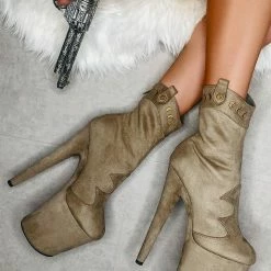 Hella Heels Ride 'em 8inch Boots - Dusky Shoes