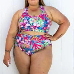 New In AMBR Designs High Waist Shorts - Aloha