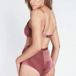 Lunalae Lana High Waist Shorts - Dusty Rose Velvet All Pole Wear