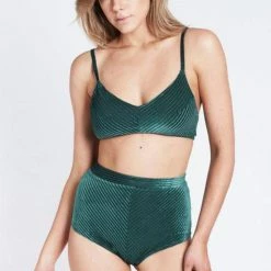 All Pole Wear Lunalae Lana High Waist Shorts - Emerald Velvet