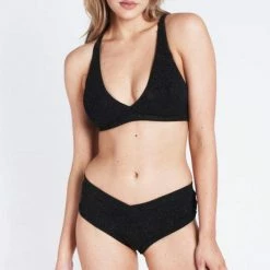 Lunalae Luminous Low Waist Shorts - Black Sparkle