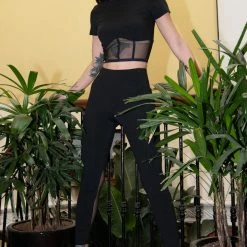 Paradise Chick Sirène Back Seam Leggings - Black