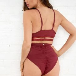 All Pole Wear Lunalae High Leg Bottoms - Wine