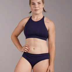 Off The Pole Embossed Sports Bra - Navy Blue All Pole Wear