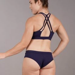 Off The Pole Embossed Sports Bra - Navy Blue All Pole Wear