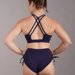 Off The Pole Embossed Sports Bra - Navy Blue All Pole Wear