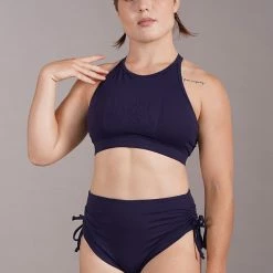 Off The Pole Embossed Sports Bra - Navy Blue All Pole Wear