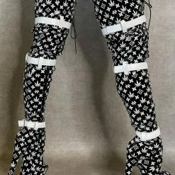 Hella Heels Branded Thigh High 8inch Boots - Black