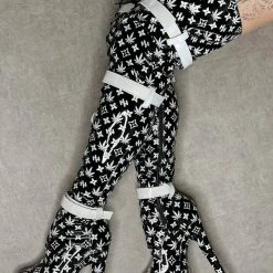 Hella Heels Branded Thigh High 8inch Boots - Black